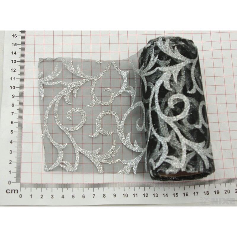 ORGANZA GLITR 2228 12cmx10yd*ČERNÁ