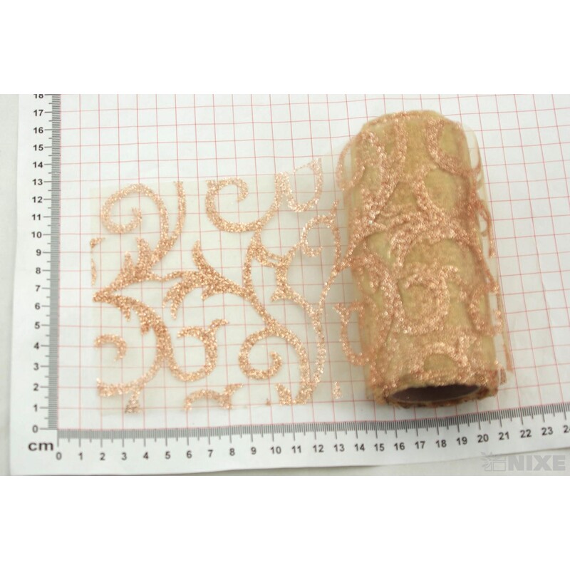 ORGANZA GLITR 2228 12cmx10yd*MĚDENÁ