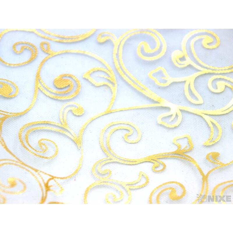 ORGANZA TISK 2230 12cmx10yd*ZLATÁ