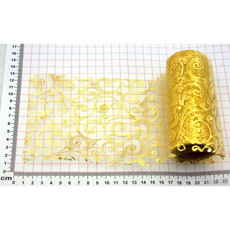 ORGANZA TISK 2230 12cmx10yd*ZLATÁ