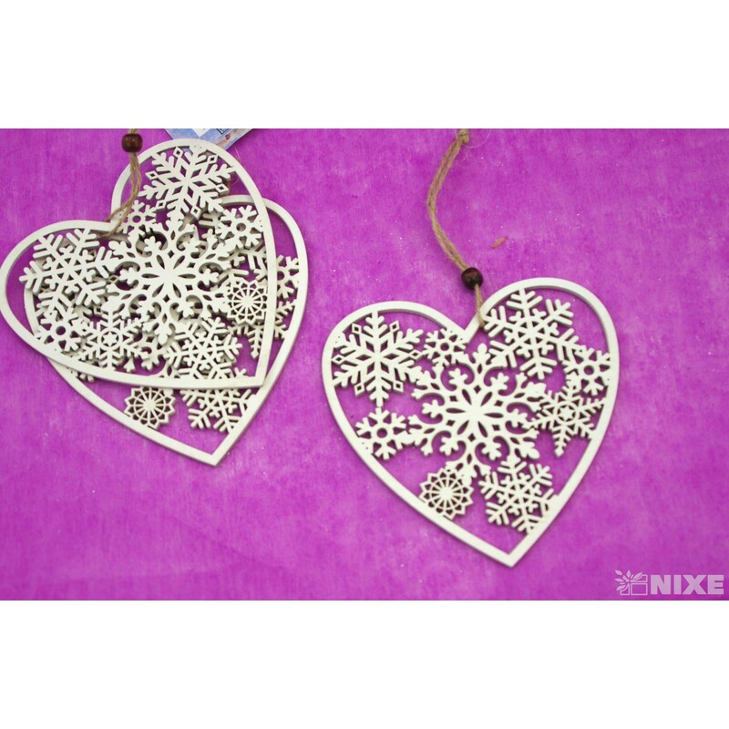ZÁVĚS SRDCE D 14cm 3ks*BÍLÁ