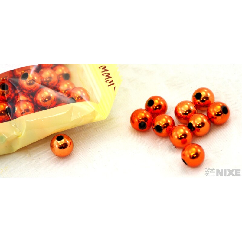 KORÁLKY 10mm cca 104ks*MĚDENÁ