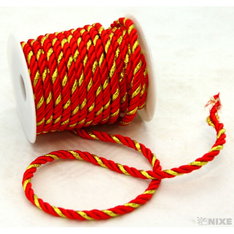 PROVÁZEK 5mmx10m*ČERVENÁ+ZLATÁ