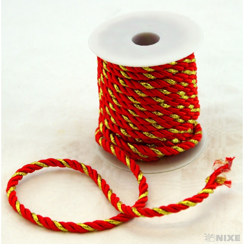 PROVÁZEK 5mmx10m*ČERVENÁ+ZLATÁ