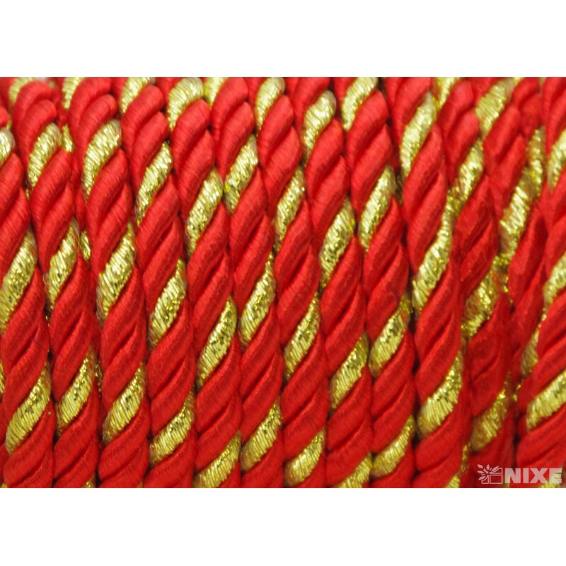 PROVÁZEK 5mmx10m*ČERVENÁ+ZLATÁ