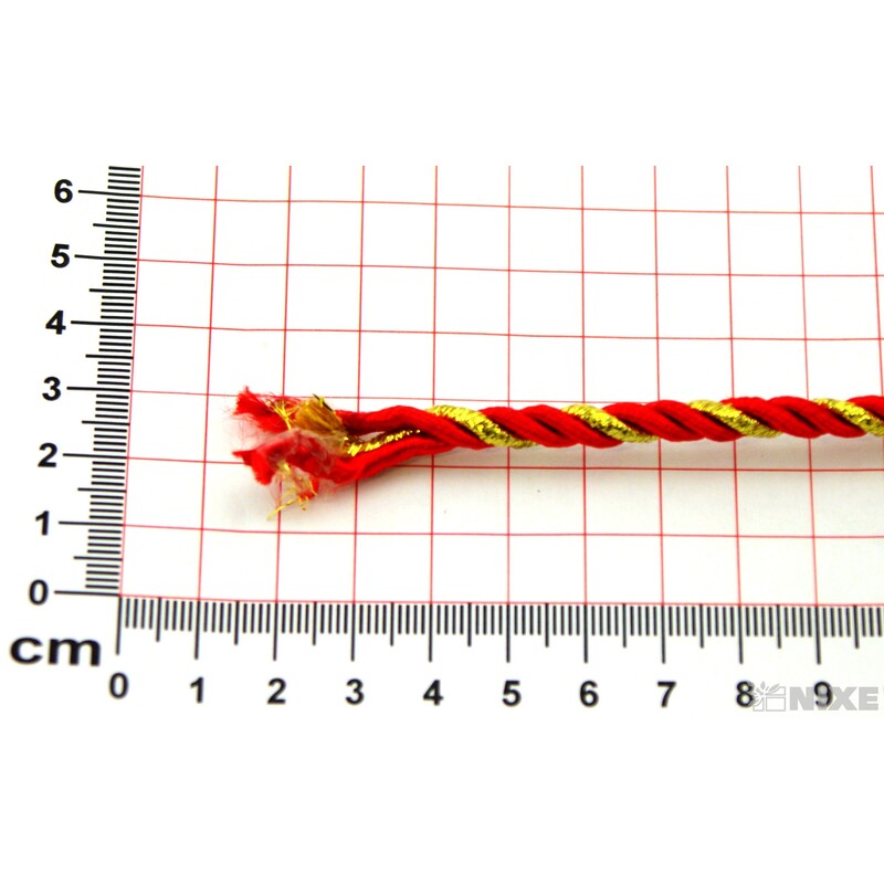 PROVÁZEK 5mmx10m*ČERVENÁ+ZLATÁ
