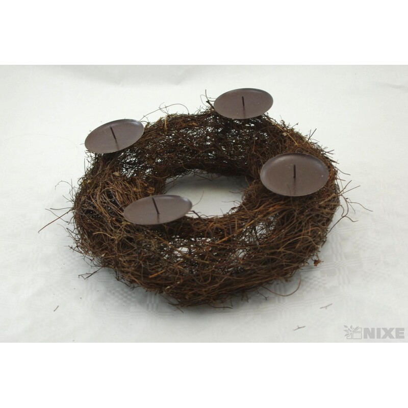 VĚNEC SVÍCEN 30cm*HNĚDÁ