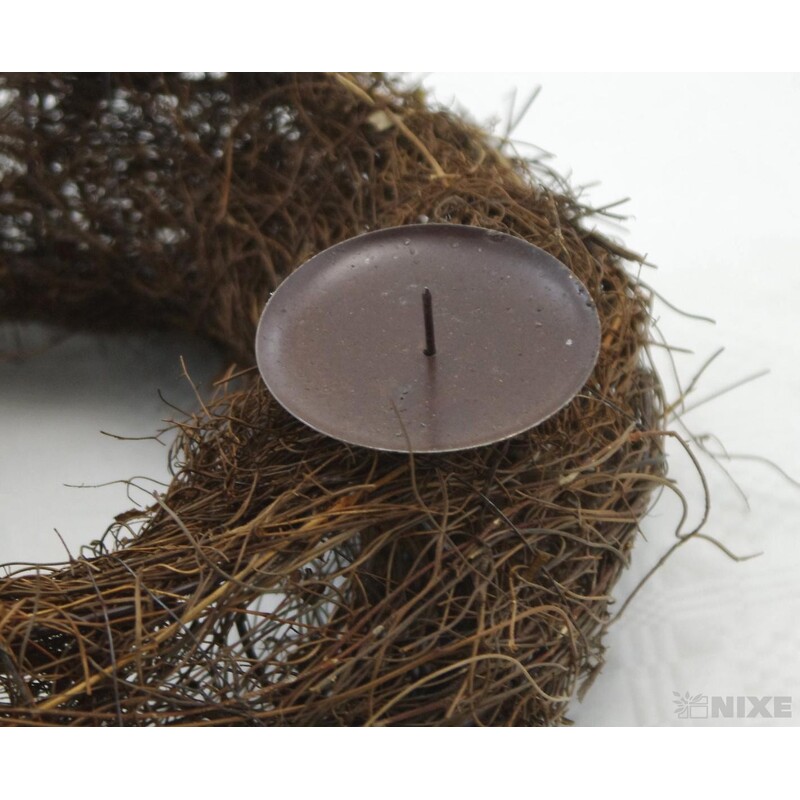 VĚNEC SVÍCEN 30cm*HNĚDÁ