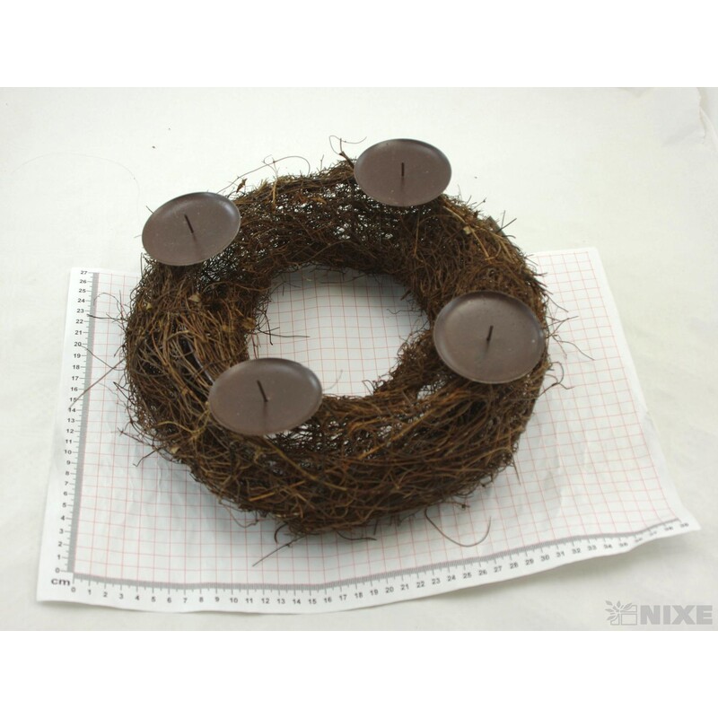 VĚNEC SVÍCEN 30cm*HNĚDÁ