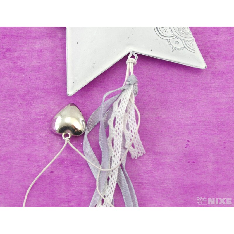 ZÁVĚS HVĚZDA PLECH 15cm*BÍLÁ