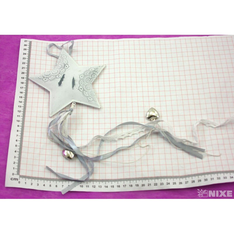 ZÁVĚS HVĚZDA PLECH 15cm*BÍLÁ