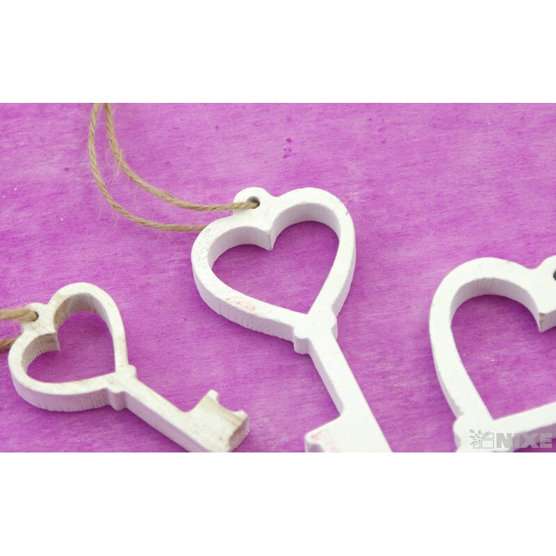 ZÁVĚS D KLÍČE 3ks 6-10cm*BÍLÁ