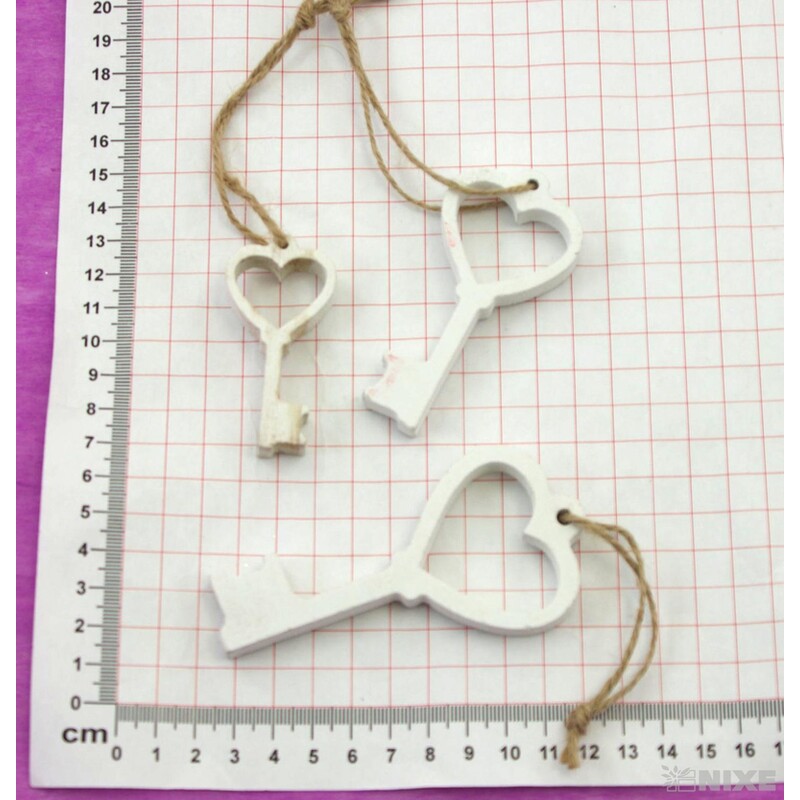 ZÁVĚS D KLÍČE 3ks 6-10cm*BÍLÁ