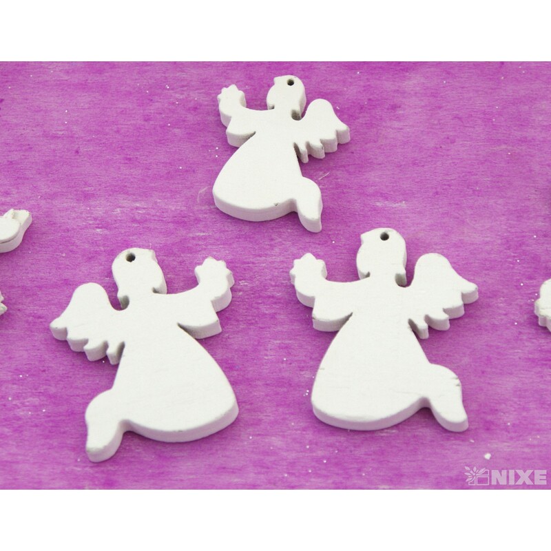 ANDĚL DŘEVO 3-4cm 26ks*BÍLÁ