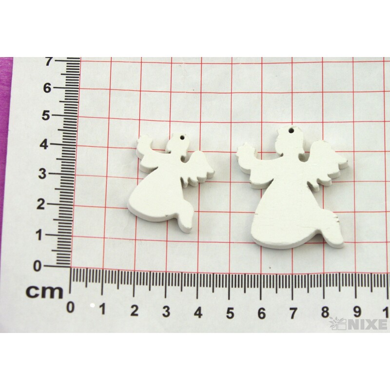 ANDĚL DŘEVO 3-4cm 26ks*BÍLÁ