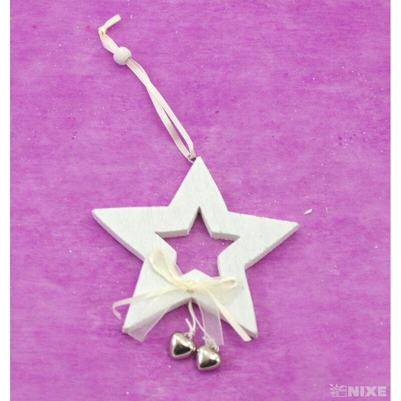ZÁVĚS HVĚZDA D 10cm*BÍLÁ