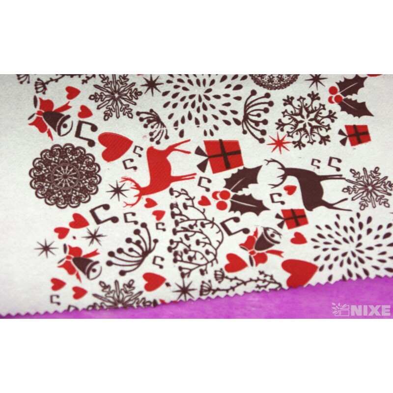 TEXTILIE VÁNOCE 40cmx5m*BÍLÁ+HNĚDÁ