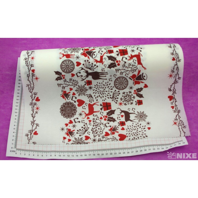 TEXTILIE VÁNOCE 40cmx5m*BÍLÁ+HNĚDÁ
