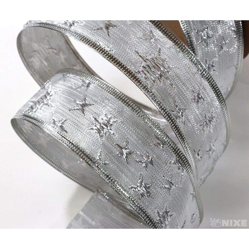 STUHA JUTA HVĚZDY 4cmx7yd*STŘÍBRNÁ