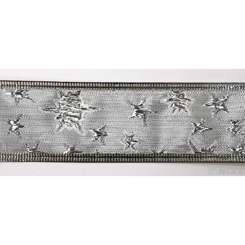 STUHA JUTA HVĚZDY 4cmx7yd*STŘÍBRNÁ