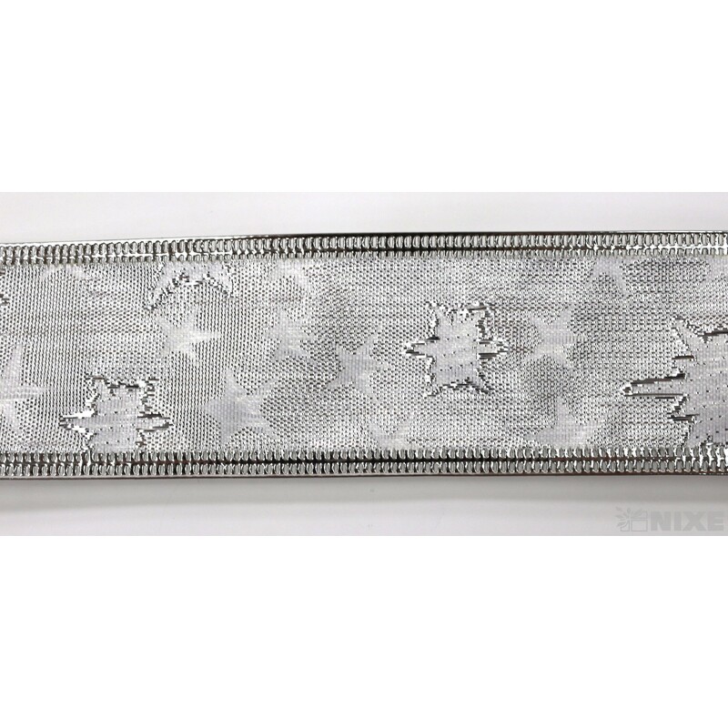 STUHA JUTA HVĚZDY 4cmx7yd*STŘÍBRNÁ