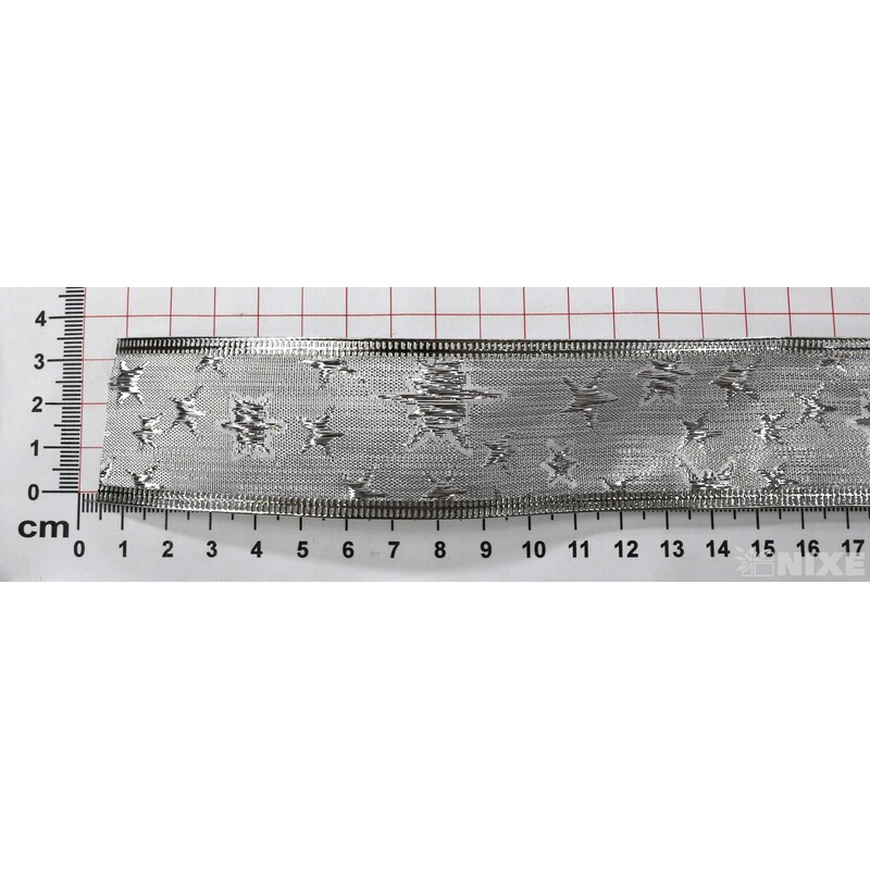 STUHA JUTA HVĚZDY 4cmx7yd*STŘÍBRNÁ