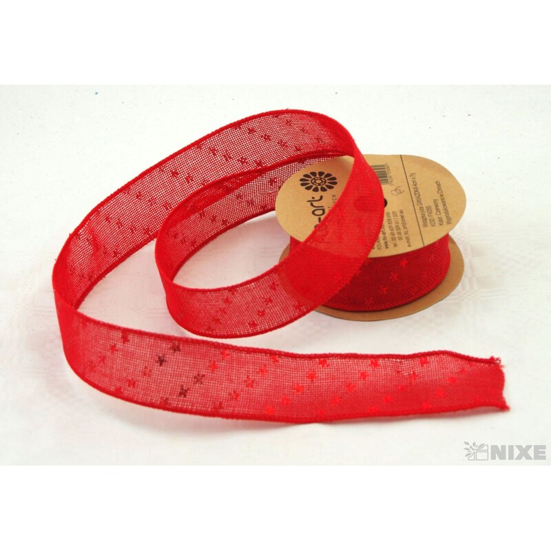 STUHA JUTA HVĚZDY 4cmx7yd*ČERVENÁ