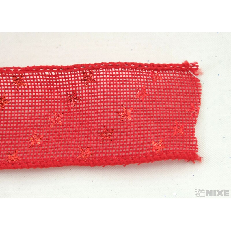 STUHA JUTA HVĚZDY 4cmx7yd*ČERVENÁ