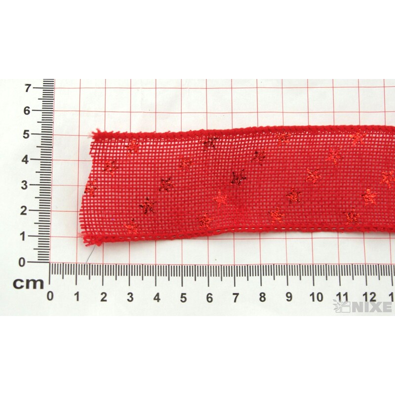 STUHA JUTA HVĚZDY 4cmx7yd*ČERVENÁ