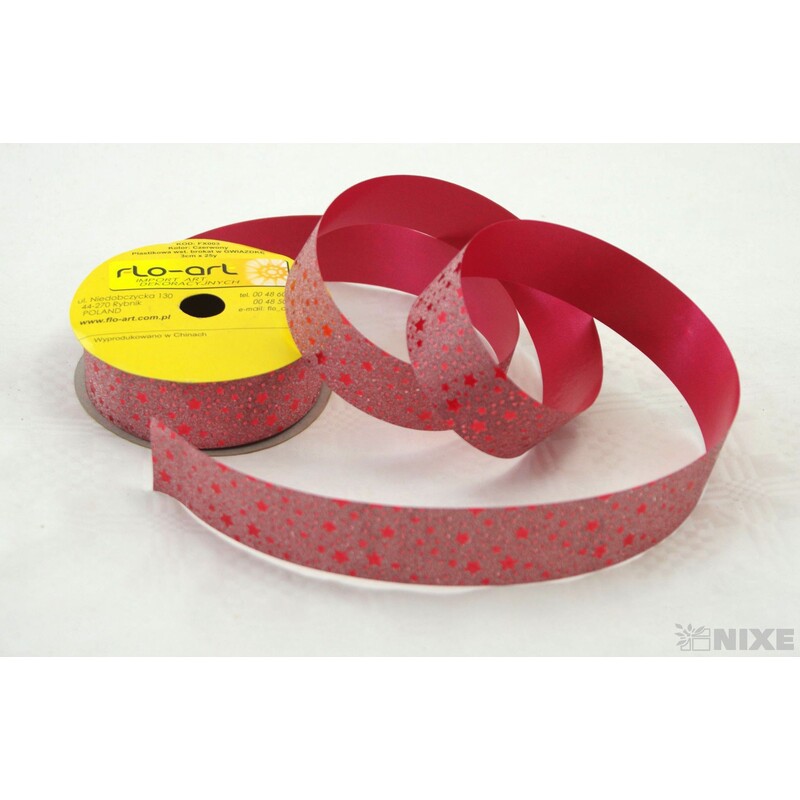 STUHA BROKÁT HVĚZDA 3cmx25yd*ČERVENÁ