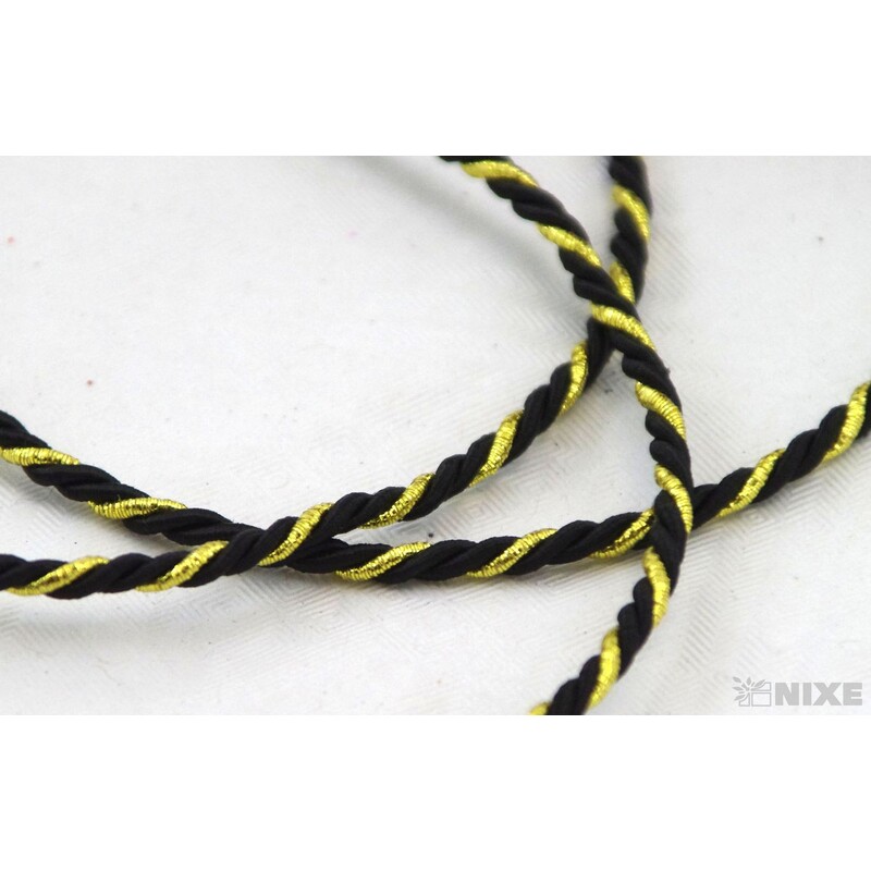 PROVÁZEK 3mmx10m*ČERNÁ+ZLATÁ