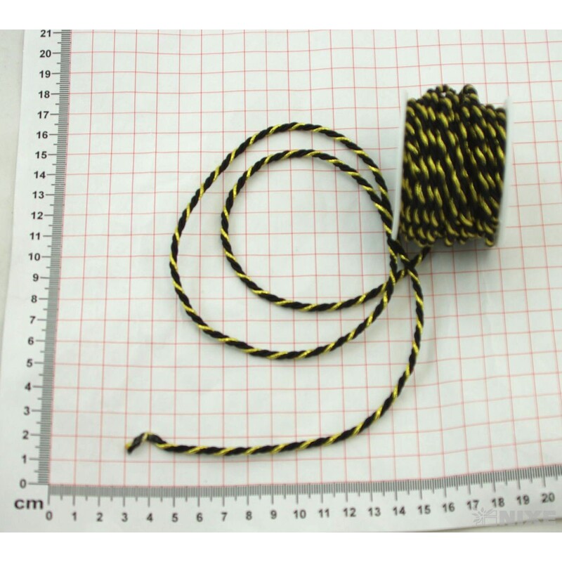 PROVÁZEK 3mmx10m*ČERNÁ+ZLATÁ