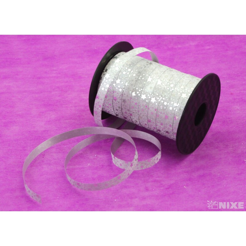 STUHA BROKÁT HVĚZDA 1cmx100m*STŘÍBRNÁ