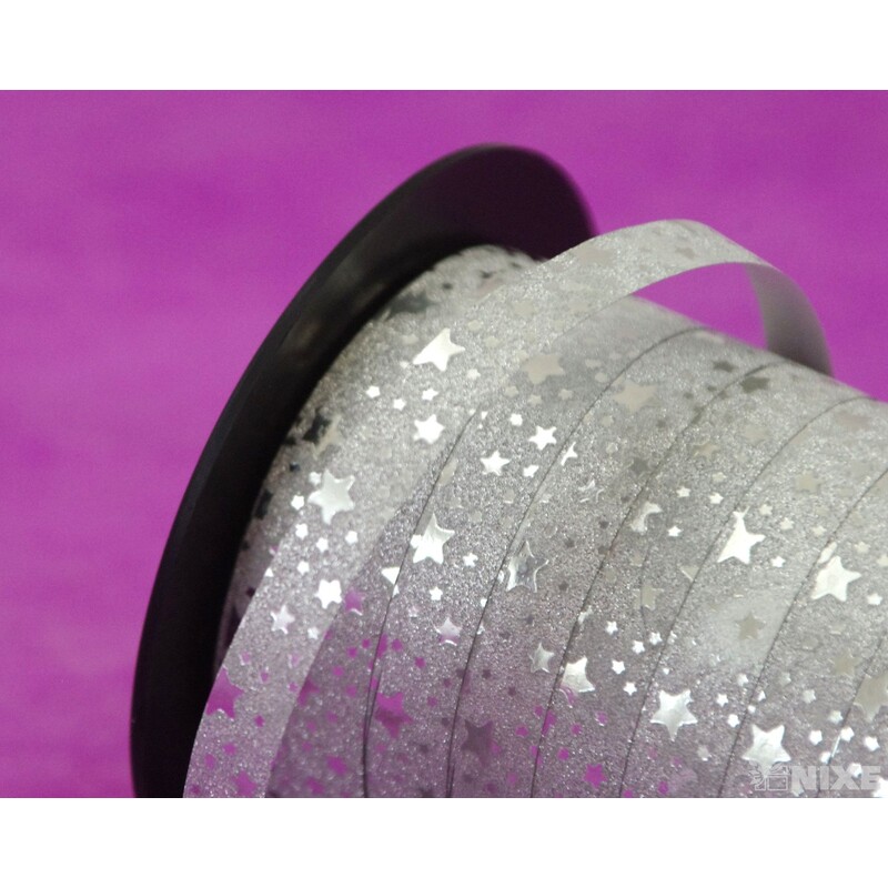 STUHA BROKÁT HVĚZDA 1cmx100m*STŘÍBRNÁ