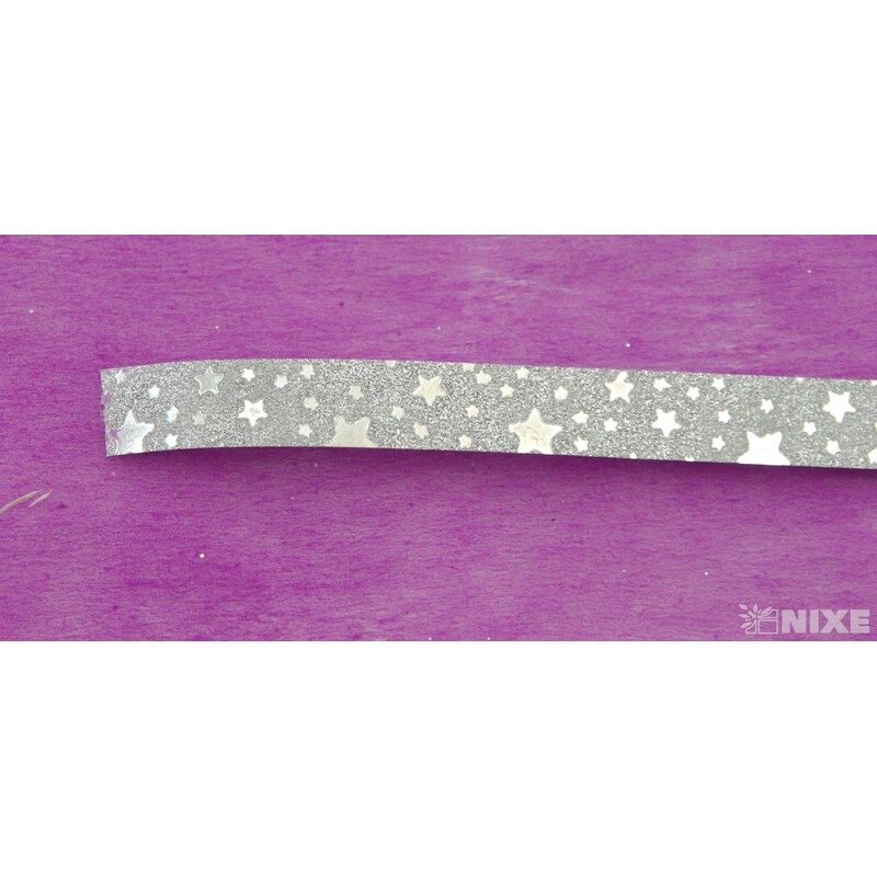 STUHA BROKÁT HVĚZDA 1cmx100m*STŘÍBRNÁ