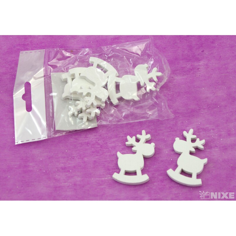 SOB DŘEVO 5x3cm 6ks*BÍLÁ