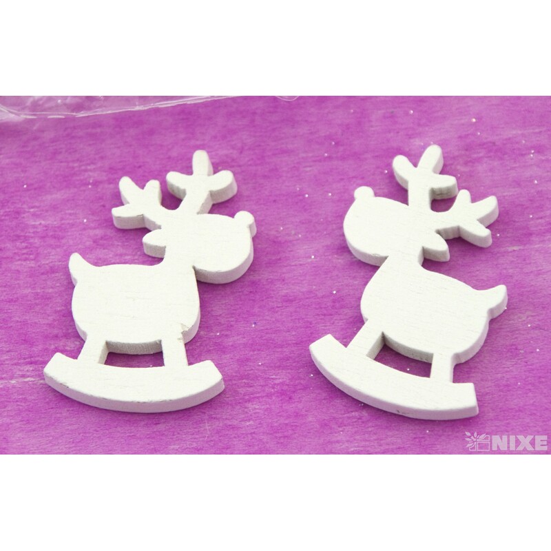 SOB DŘEVO 5x3cm 6ks*BÍLÁ