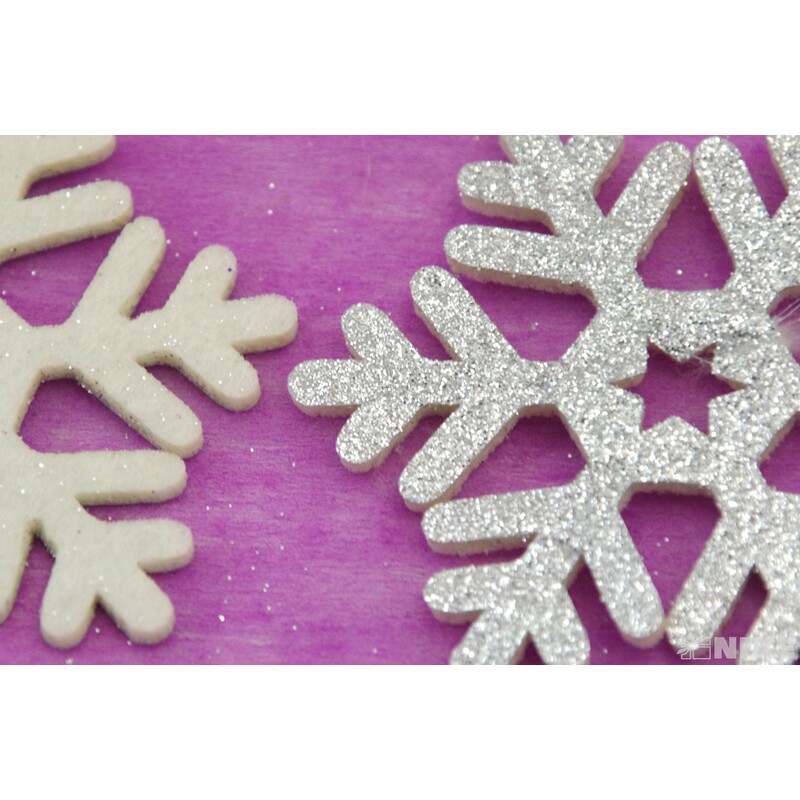 ZÁVĚS VLOČKA 8cm 4ks*STŘÍBRNÁ