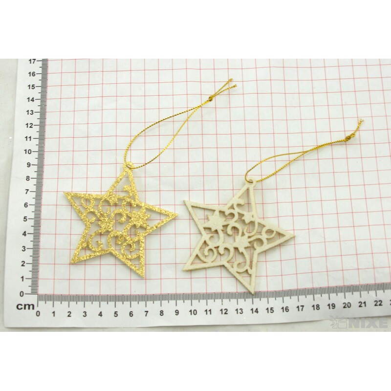 ZÁVĚS HVĚZDA 8cm 4ks*ZLATÁ