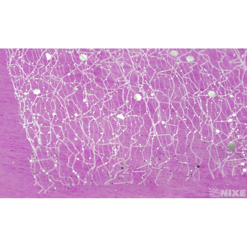 SPIDER ORGANZA BROKÁT 39cmx5yd*BÍLÁ