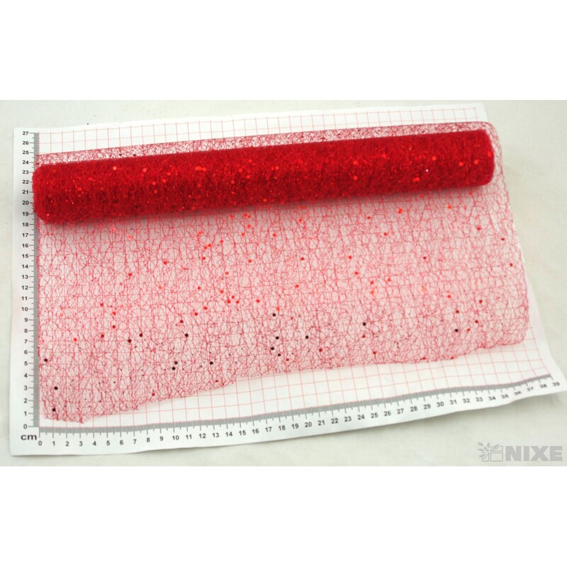 SPIDER ORGANZA BROKÁT 39cmx5yd*ČERVENÁ