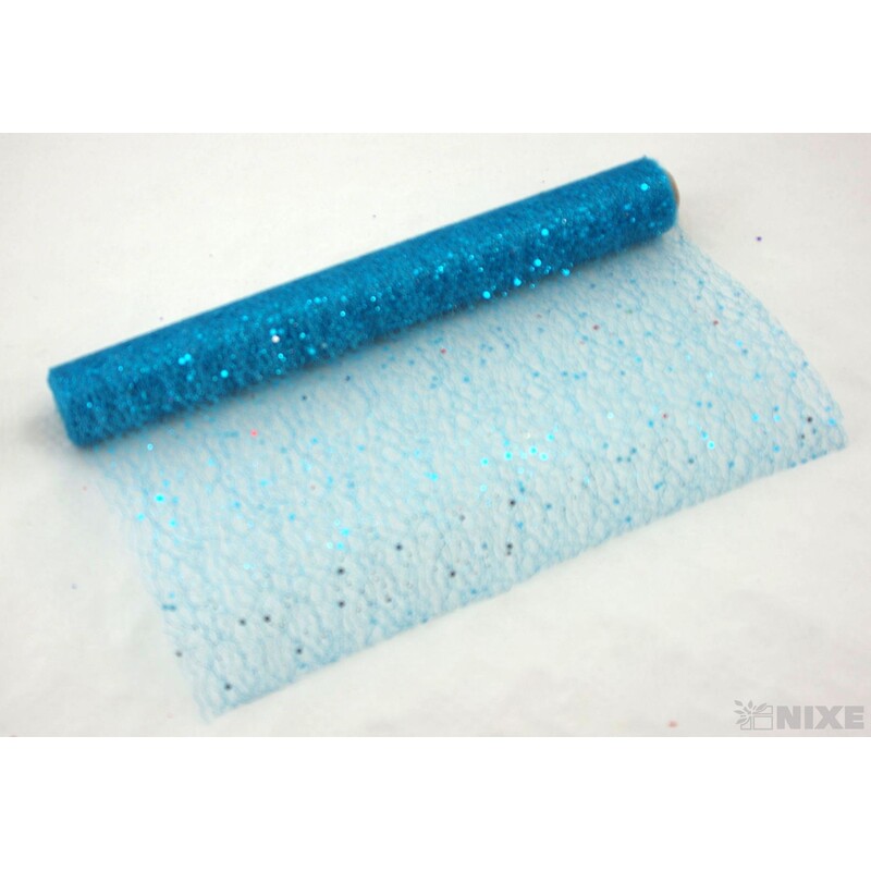 SPIDER ORGANZA BROKÁT 39cmx5yd*TYRKYSOVÁ