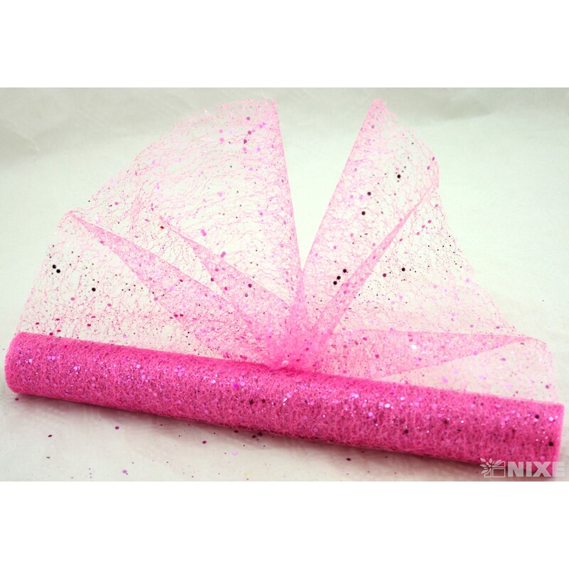 SPIDER ORGANZA BROKÁT 39cmx5yd*RŮŽOVÁ