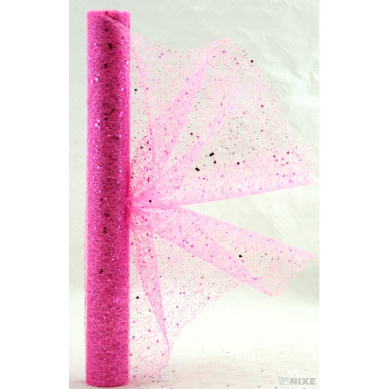 SPIDER ORGANZA BROKÁT 39cmx5yd*RŮŽOVÁ