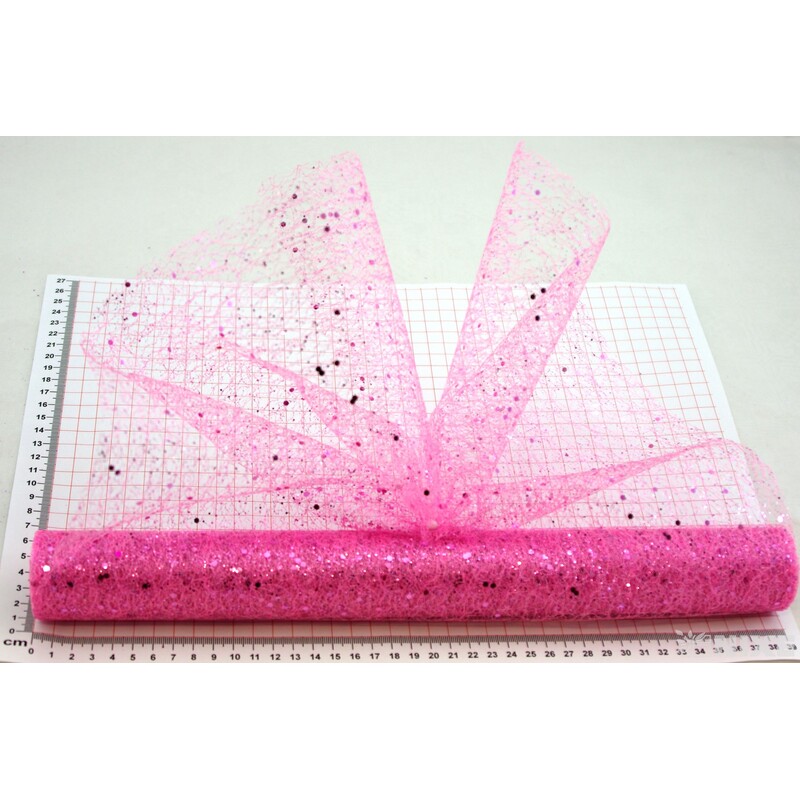 SPIDER ORGANZA BROKÁT 39cmx5yd*RŮŽOVÁ