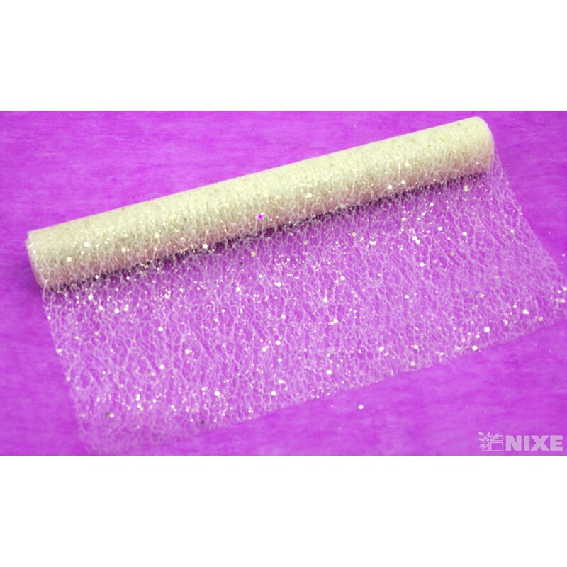 SPIDER ORGANZA BROKÁT 39cmx5yd*KRÉMOVÁ