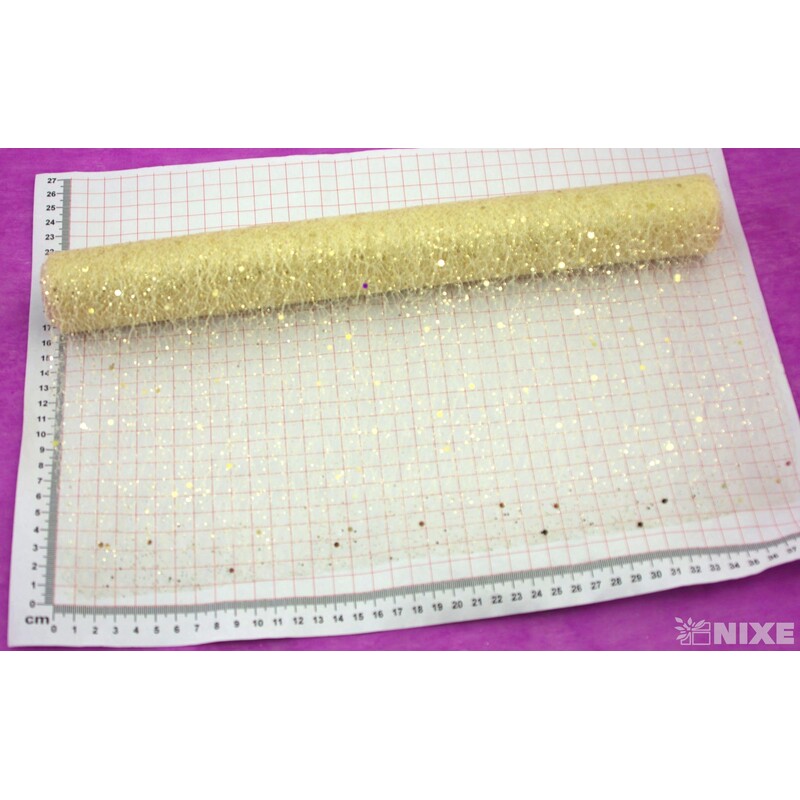 SPIDER ORGANZA BROKÁT 39cmx5yd*KRÉMOVÁ