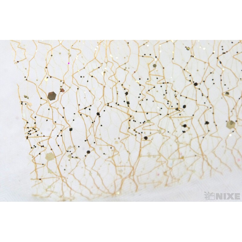 SPIDER ORGANZA BROKÁT 39cmx5yd*ZLATÁ