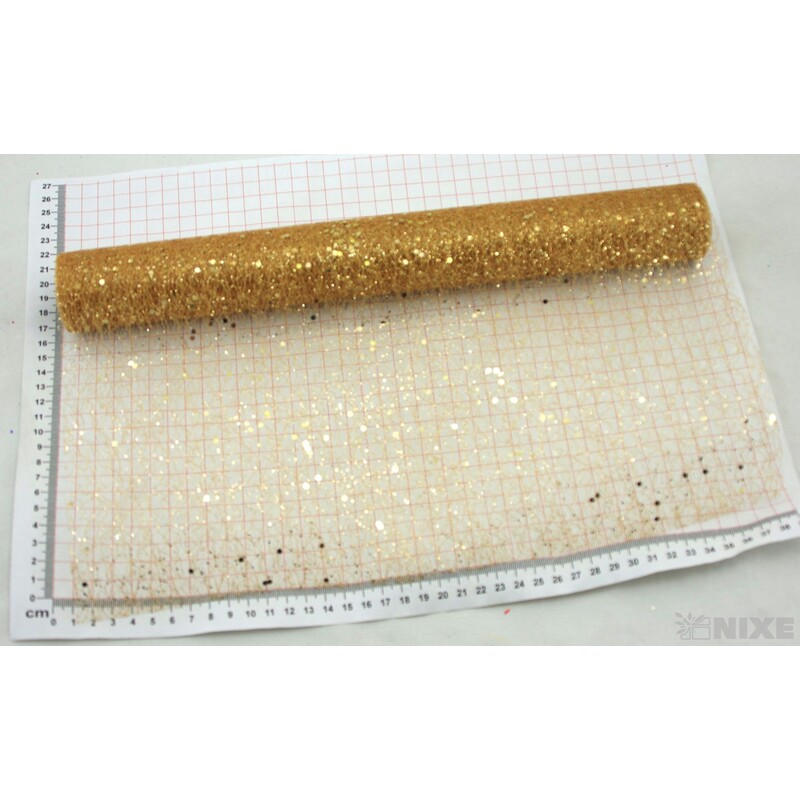 SPIDER ORGANZA BROKÁT 39cmx5yd*ZLATÁ