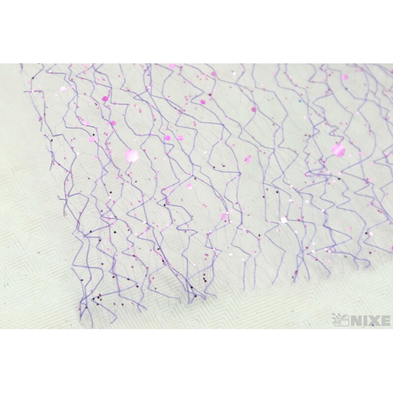 SPIDER ORGANZA BROKÁT 12cmx5yd*FIALOVÁ